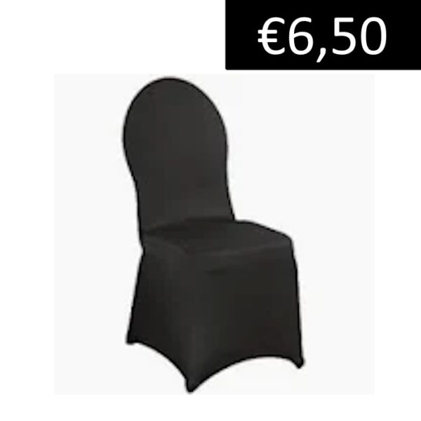 Dinerstoel met stoelhoes Zwart